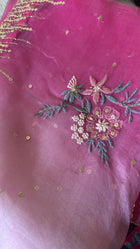 Pure Organza Chikankari Saree in Ombre