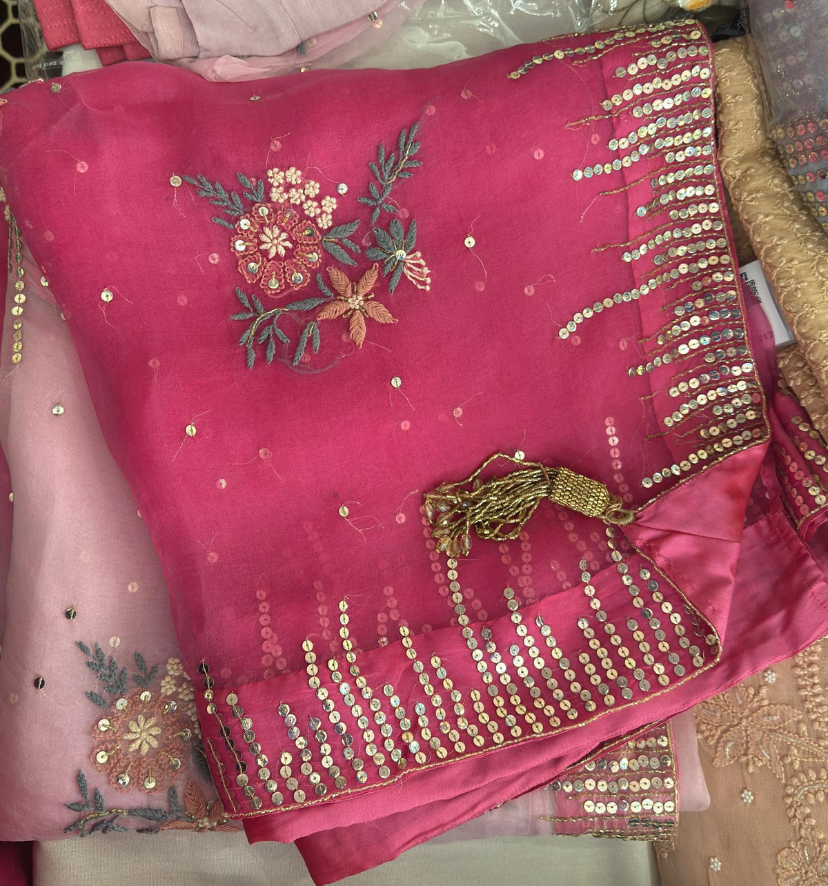 Pure Organza Chikankari Saree in Ombre