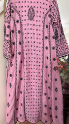 Onion Pink Mul Chanderi Chikankari Anarkali