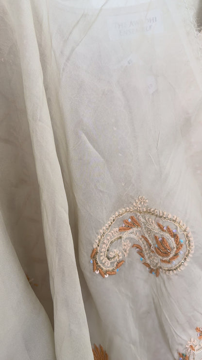 Tissue Silk Anarkali- 3 piece Ready to Wear