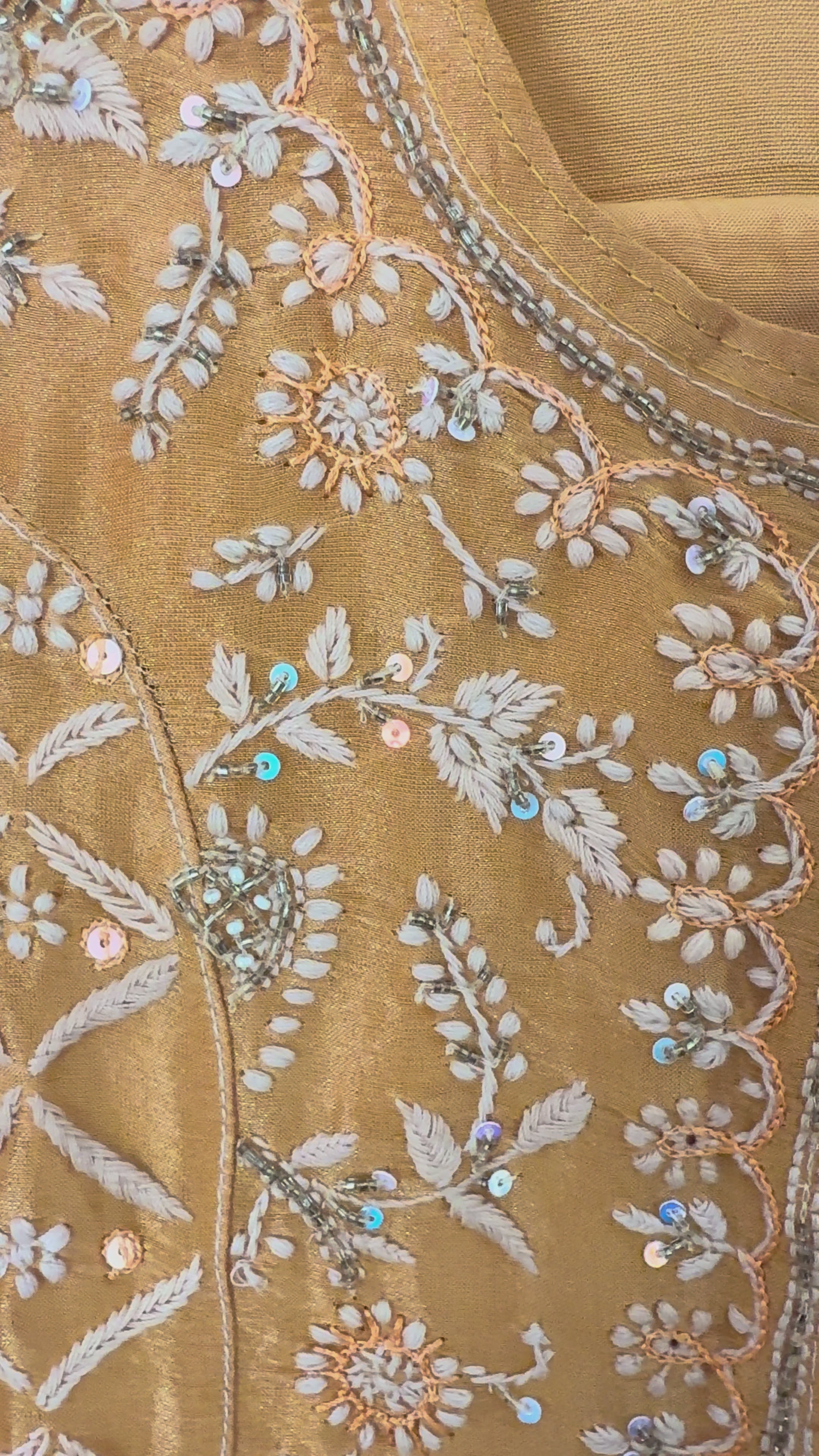 Tissue Silk Anarkali- Mustard/ Ready to Wear