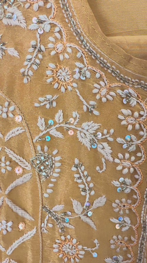 Tissue Silk Anarkali- Mustard/ Ready to Wear