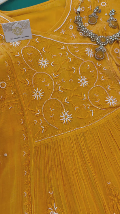 Mul Chanderi Angarkha Style Ready to Wear Set