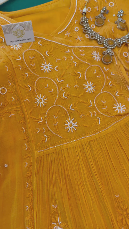 Mul Chanderi Angarkha Style Ready to Wear Set