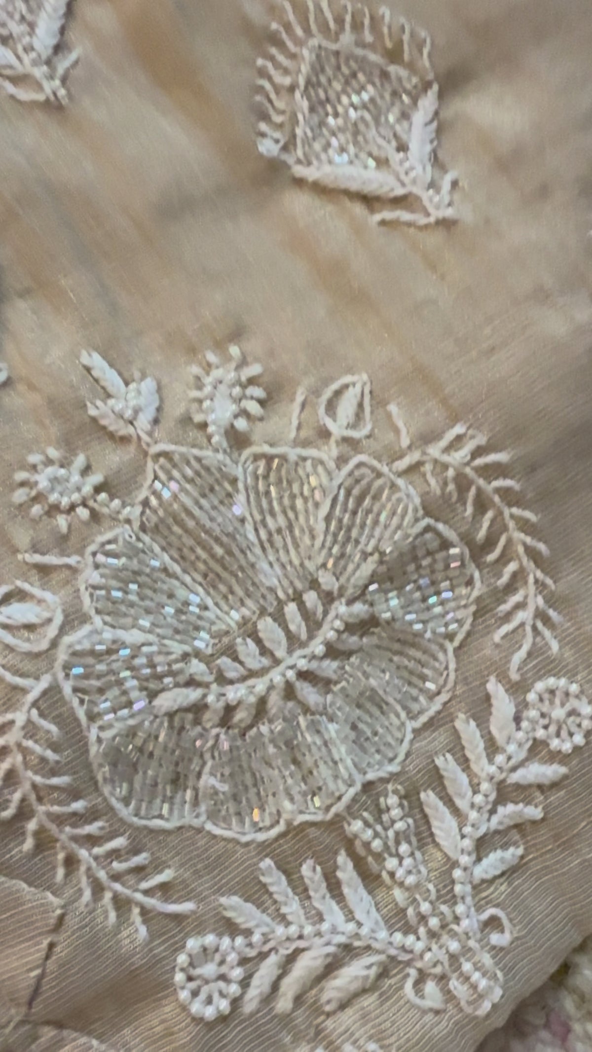 SAHAR: Tissue Silk Daraz Work Chikankari set