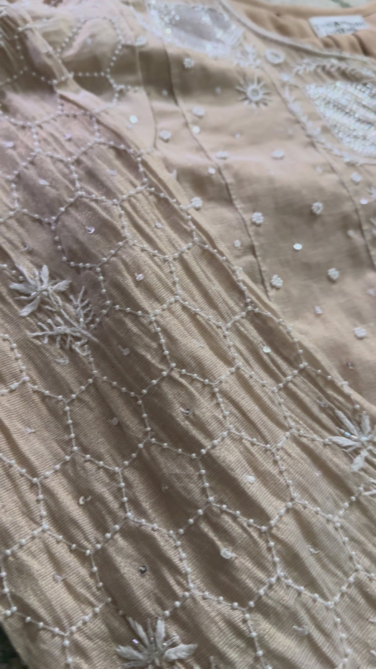 Load video: SAHAR: Tissue Silk Anarkali set