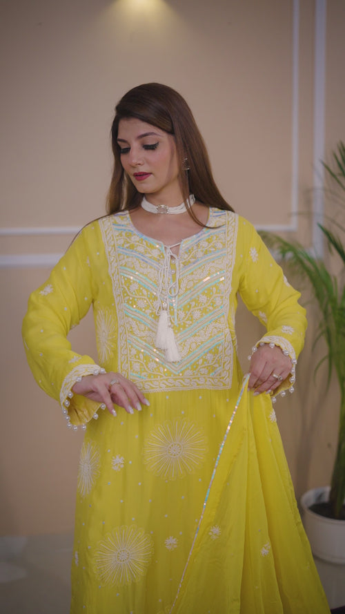 Ghazal: Pure Organza Silk Ready to Wear Set