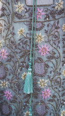 Pure Organza Silk Ready to Wear Anarkali- Green