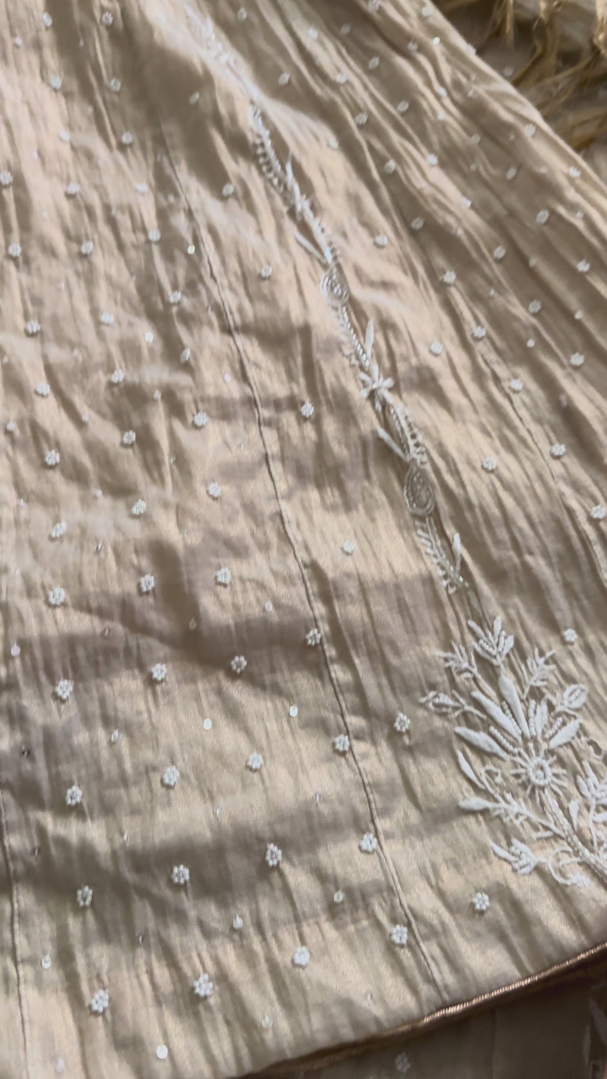 Load video: SAHAR: Tissue Silk Anarkali set