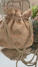 Chikankari Potlis - Beige/Gold