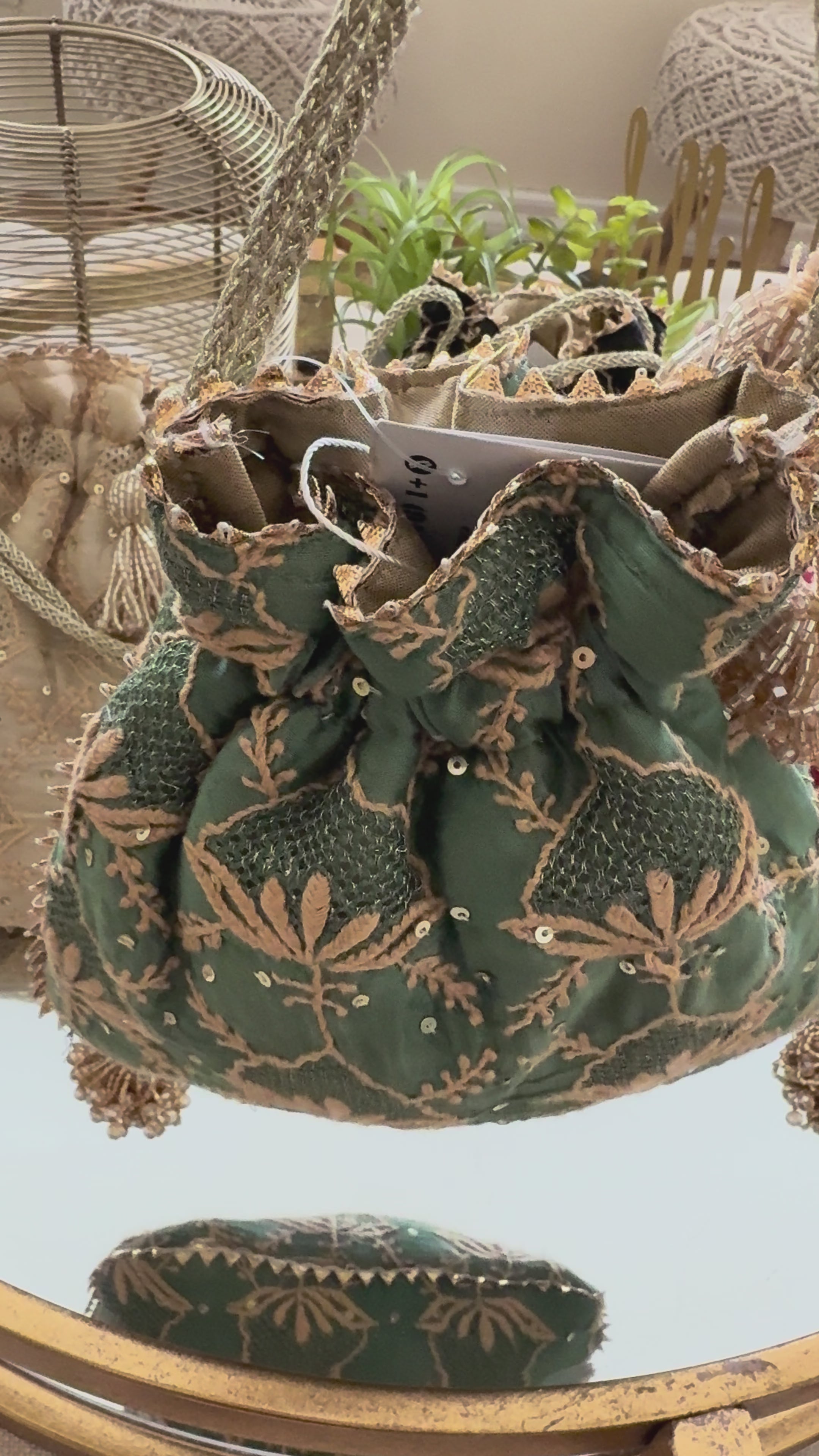 Chikankari Potlis - Green