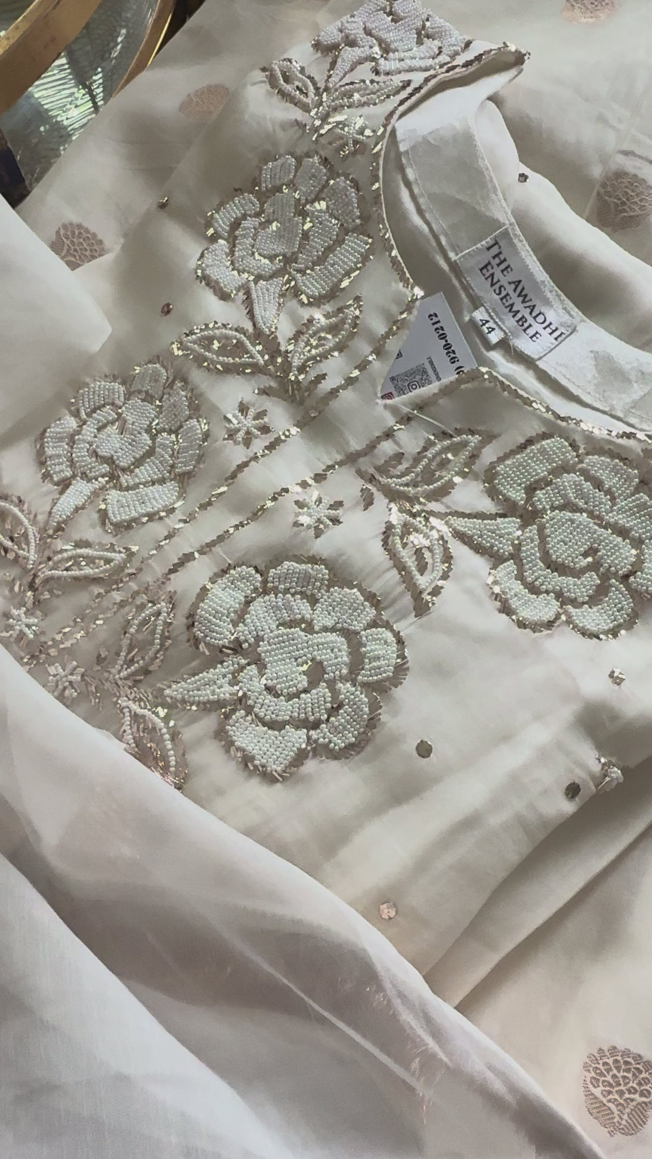 Ivory Organza/ Chanderi Silk Sharara set