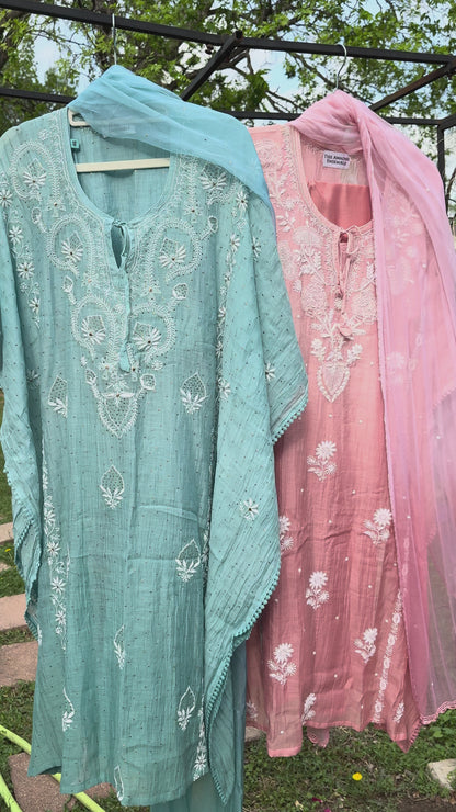Mul Chanderi Kaftan Sets