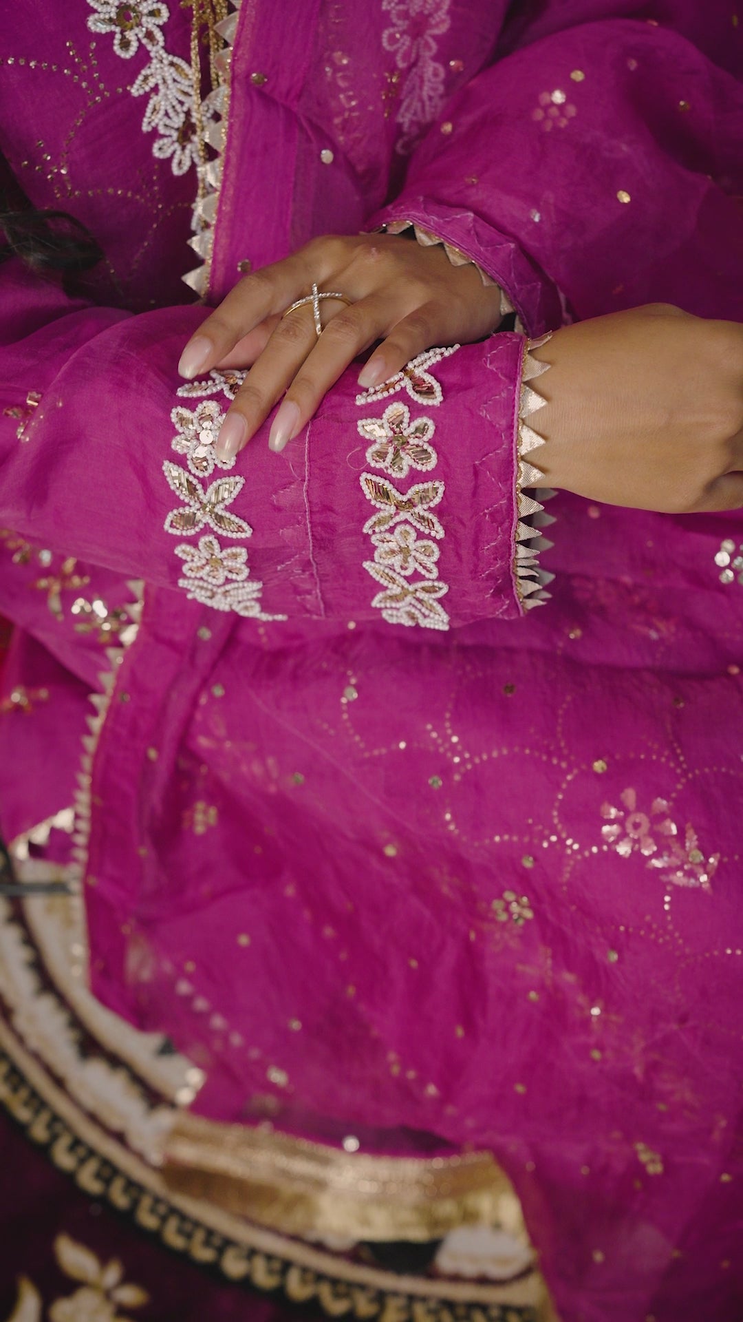 Ghazal Organza Ready to Wear Set with Pitta & Kaamdani Work