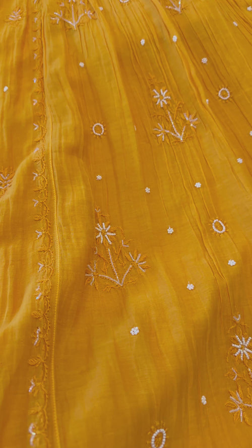 Mul Chanderi Angarkha Style Ready to Wear Set