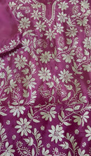 Crepe Silk 3 piece Ready to Wear Set: Purple Ombre