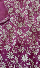 Crepe Silk 3 piece Ready to Wear Set: Purple Ombre