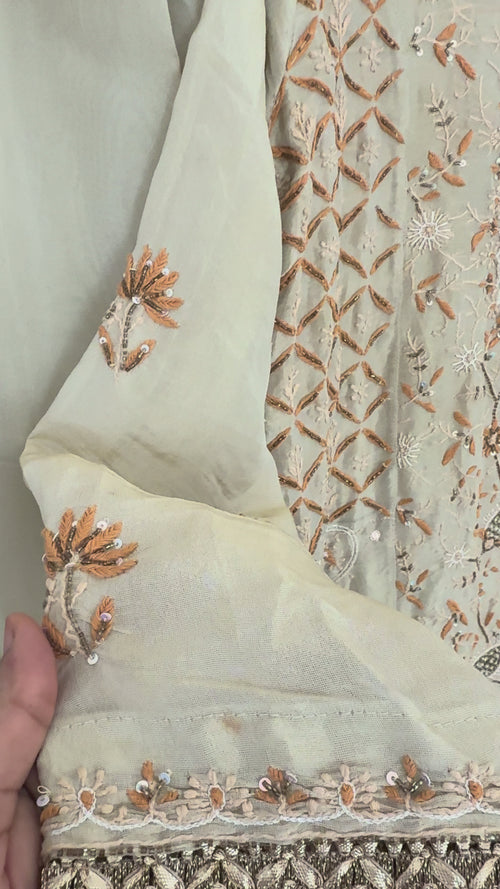 Tissue Silk Anarkali- 3 piece Ready to Wear