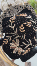 Velvet sling clutch bag with Aari & Mukesh Work